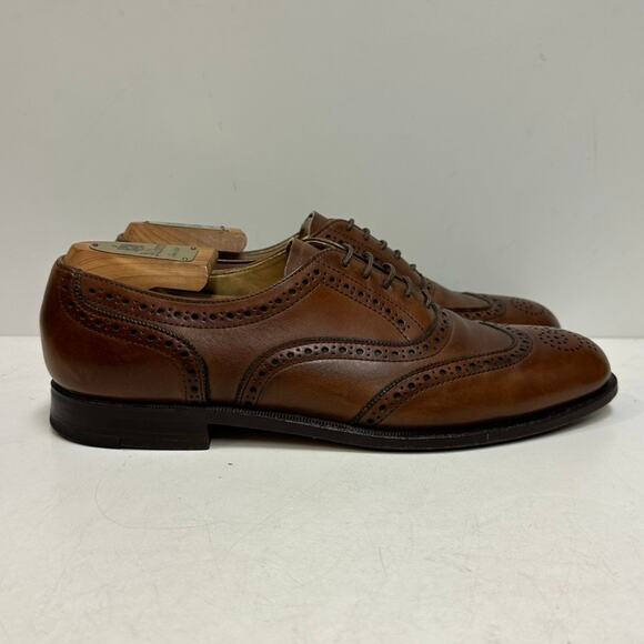VERY GOOD Cole Haan Oxford Wingtip Cap Toe Bal Brogue Brown Made in USA 9 main image 6
